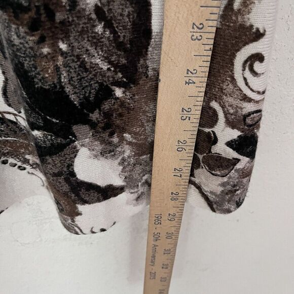 Chico’s Womens Lightweight Sweater Paisley Size 2 (L) Brown Long Sleeve Tunic - Picture 4 of 7